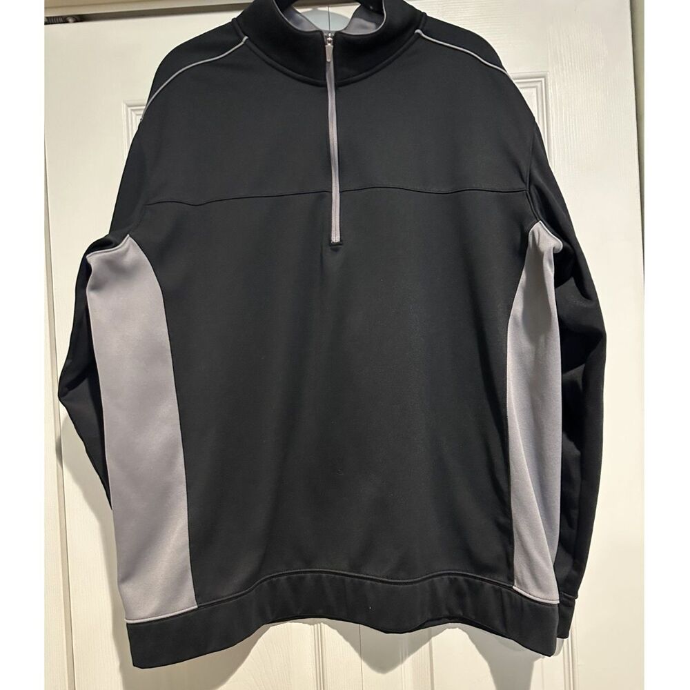 Nike Golf Tour Performance Therma-FIT Half Zip Pullover XL Black Grey Swoosh
